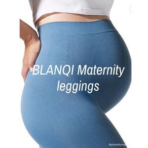 BLANQI Everyday Maternity Belly Support Leggings Oil Blue Small $64 Retail